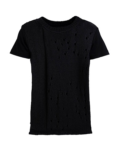 Y'S YOHJI YAMAMOTO Sweater Black 50% Rayon, 33% Cotton, 17% Linen