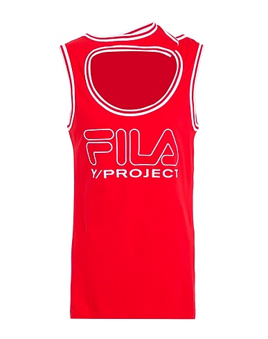 Y/PROJECT x FILA Canotta Rosso 100% Cotone