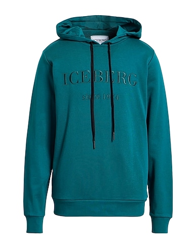 ICEBERG Hooded track jacket  Deep teal 100% Cotton