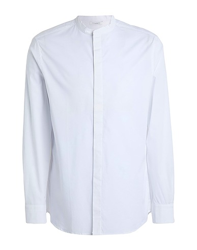 PAOLO PECORA Camicia tinta unita Bianco 97% Cotone, 3% Elastan