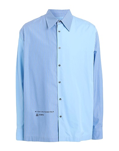 ICEBERG Striped shirt Light blue 100% Cotton