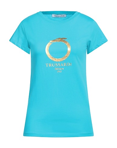 TRUSSARDI T-Shirt Tūrkis 100% Baumwolle