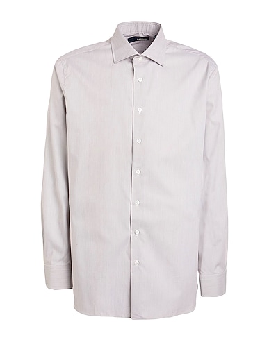 LARDINI ストライプ柄シャツ ダークブラウン コットン 100%