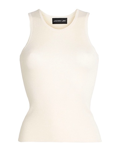 JACOB LEE Tank top Ivory 61% Cotton, 27% Silk, 12% Cashmere