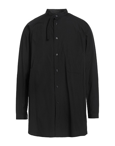 YOHJI YAMAMOTO POUR HOMME Solid colour shirt Black 100% Cotton