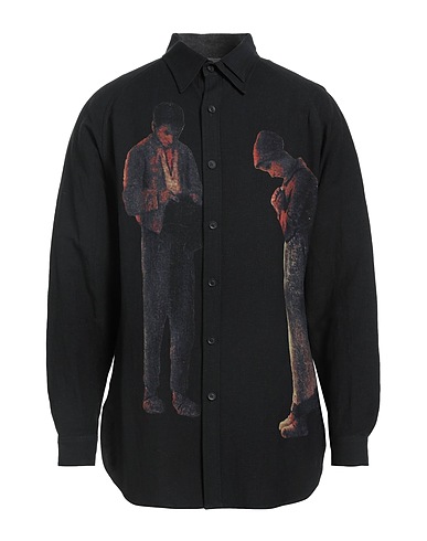 YOHJI YAMAMOTO POUR HOMME Linen shirt Black 55% Linen, 45% Rayon