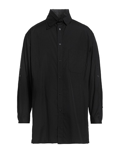 YOHJI YAMAMOTO POUR HOMME Solid colour shirt Black 100% Cotton