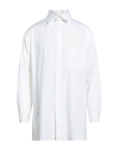 YOHJI YAMAMOTO POUR HOMME Camicia tinta unita Bianco 100% Cotone