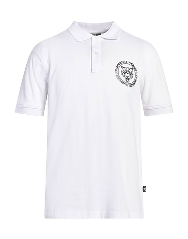 PLEIN SPORT Polo shirt White 95% Cotton, 5% Elastane