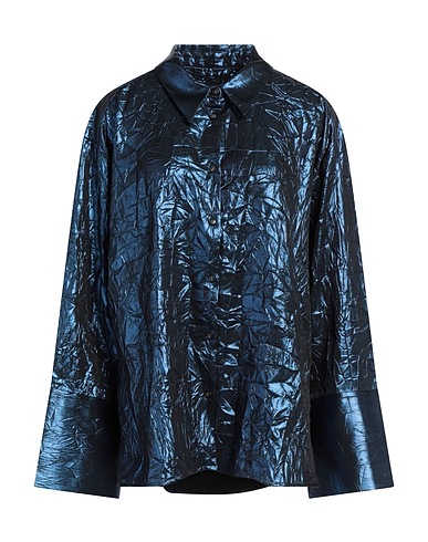 THE M.. Solid colour shirts & blouses Blue 81% Polyester, 19% Metallic Polyester