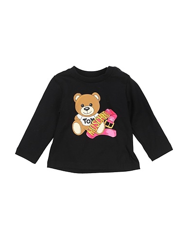 MOSCHINO BABY T-shirt Black 95% Cotton, 5% Elastane