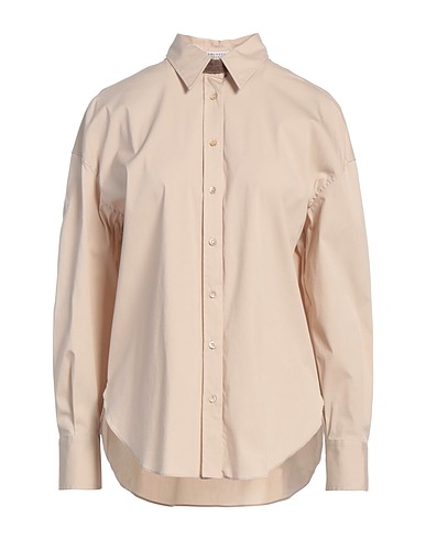 BRUNELLO CUCINELLI Shirts Beige 72% Cotton, 23% Polyamide, 5% Elastane, Ecobrass
