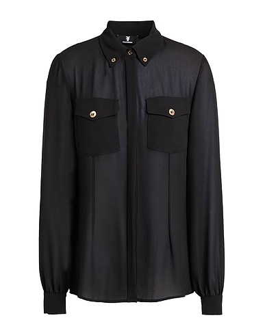FRACOMINA Solid color shirts & blouses Black 100% Polyester