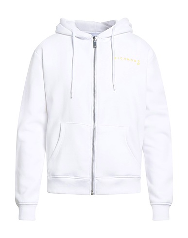 RICHMOND X Hooded track jacket  White 60% Cotton, 40% Polyester