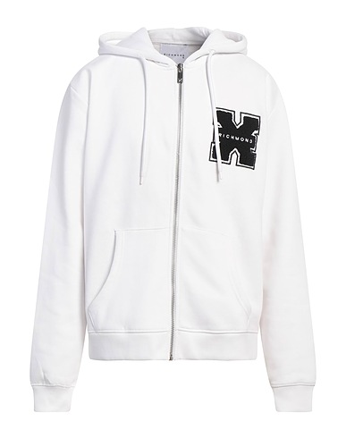 RICHMOND X Hooded track jacket  White 60% Cotton, 40% Polyester