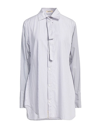 YOHJI YAMAMOTO Striped shirt Light grey 100% Cotton