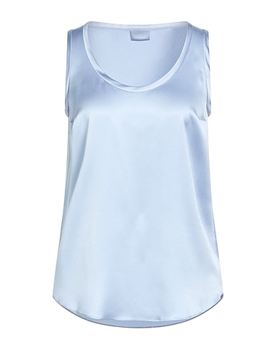 BRUNELLO CUCINELLI Top Light blue 96% Silk, 4% Elastane