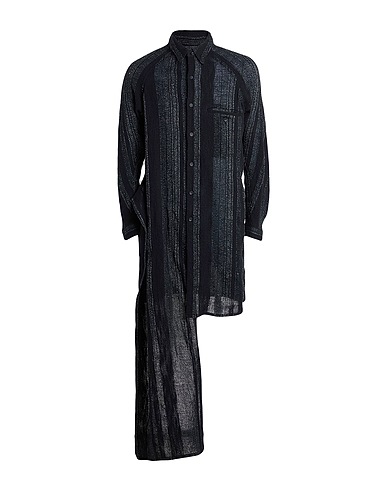 YOHJI YAMAMOTO POUR HOMME Striped shirt 74% Cotton, 26% Linen