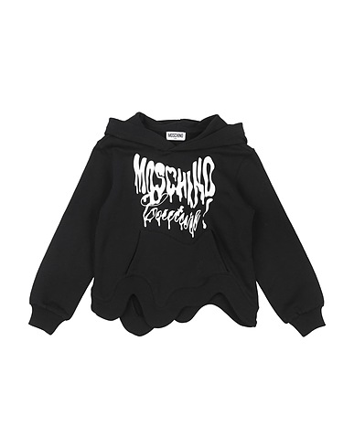 MOSCHINO KID Hooded sweatshirt Black 100% Cotton, Elastane