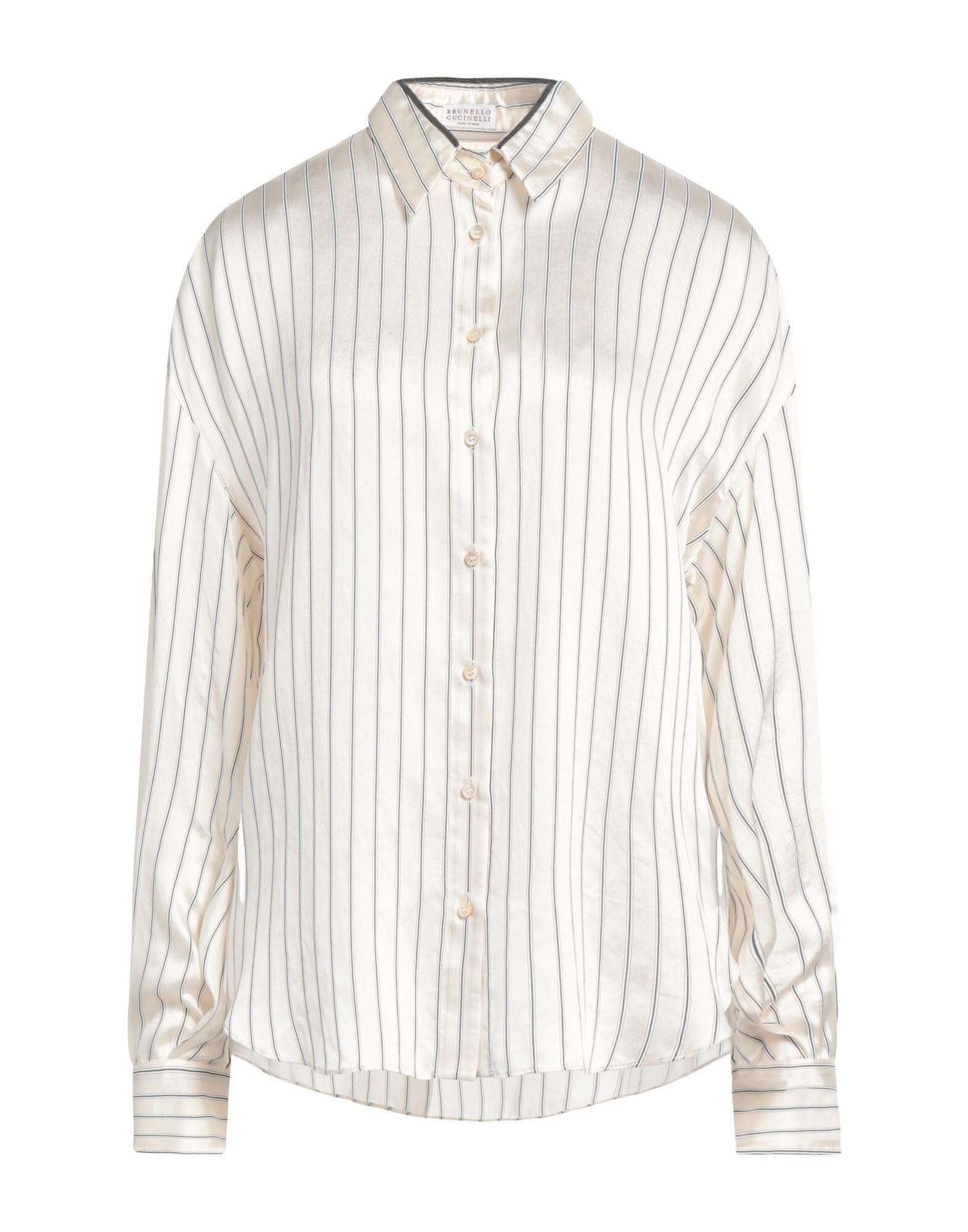 Tシャツ・カットソー ERIKA CAVALLINI STRIPED CREPE DE CHINE SHIRT (Y5WU20 RG103) Striped ethnic T-shirt