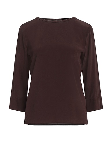 KILTIE Top Dark brown 93% Silk, 7% Elastane