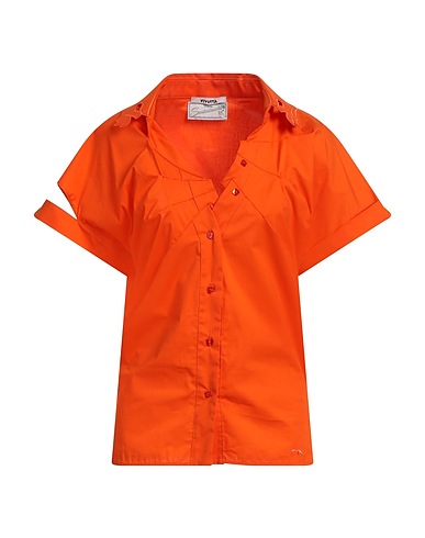 VIVETTA Solid colour shirts & blouses Orange 97% Cotton, 3% Elastane
