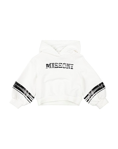 MISSONI KIDS Hooded track jacket  White 100% Cotton, Elastane, Polyester, Ceramic