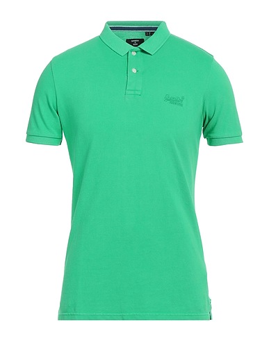 SUPERDRY Polo shirt Green 100% Organic cotton