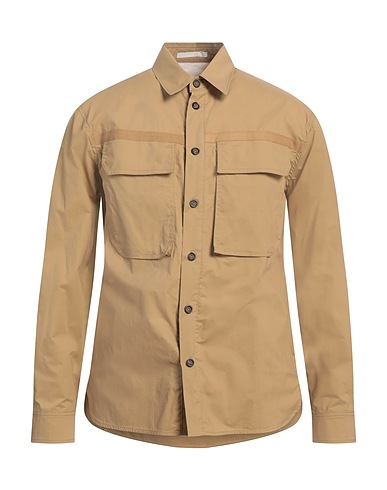PAOLO PECORA Camicie Cammello 98% Cotone, 2% Elastan