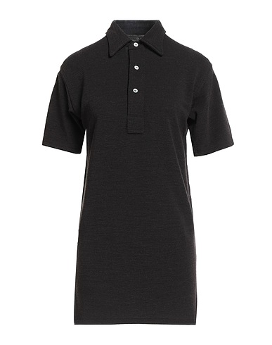 MAISON MARGIELA Polo shirt Dark brown 50% Cotton, 40% Wool, 10% Polyamide