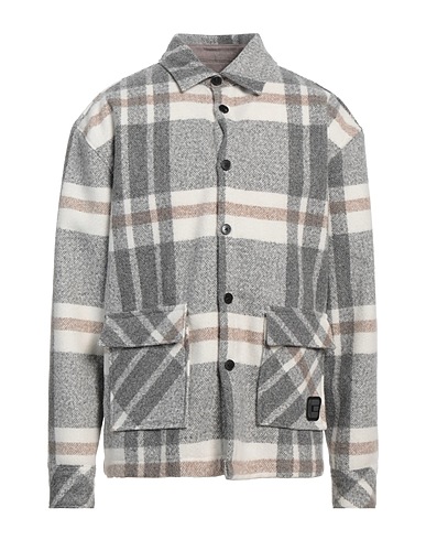 GAëLLE Paris Chemise à carreaux Gris clair 88% Polyester, 9% Acrylique, 3% Autres fibres