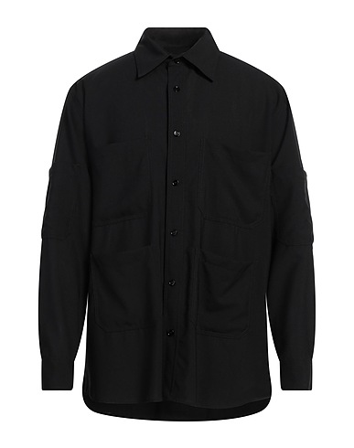 MM6 MAISON MARGIELA 無地シャツ ブラック バージンウール 100%