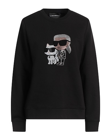 KARL LAGERFELD Sweatshirt Black 89% Organic cotton, 11% Recycled polyester