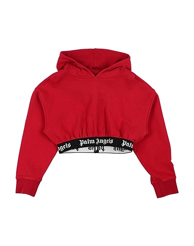 PALM ANGELS Hooded track jacket  Burgundy 100% Cotton, Elastane, Polyamide, Polyester