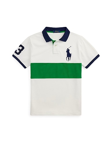 POLO RALPH LAUREN Polo shirt CUSTOM SLIM FIT BIG PONY MESH POLO SHIRT
 White 100% Cotton
