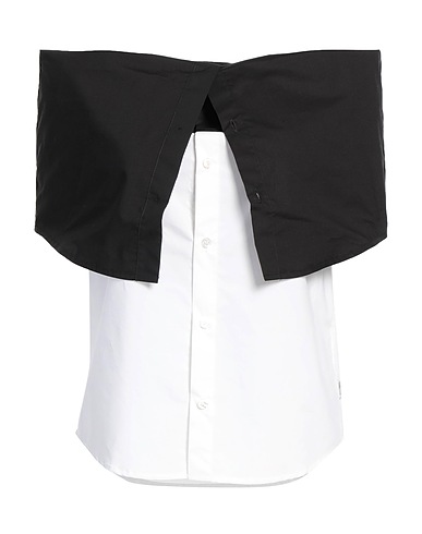MM6 MAISON MARGIELA トップス オープンショルダー ホワイト コットン 100%
