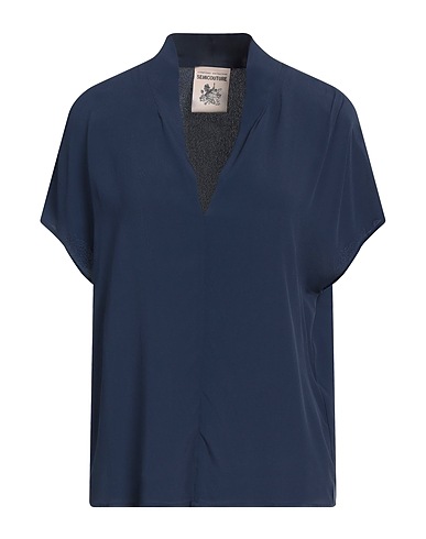 SEMICOUTURE Top Navy 65% Acetate, 35% Silk
