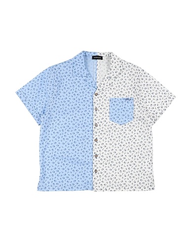 MONNALISA Patterned shirts & blouses Light blue 97% Cotton, 3% Elastane