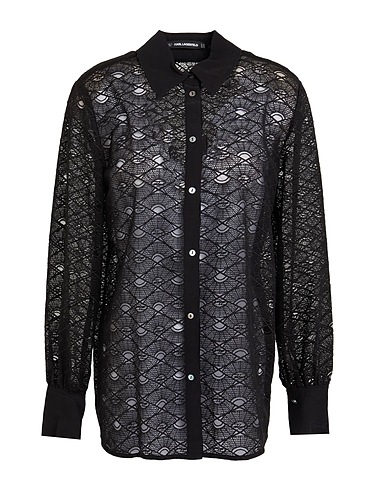 KARL LAGERFELD Lace shirts & blouses Black 100% Polyester