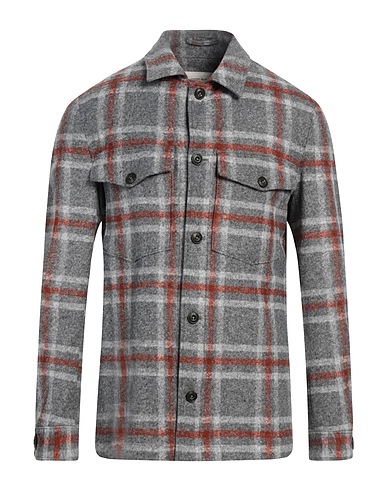 L.B.M. 1911 Camicia a quadri Grigio 54% Acrilico, 24% Lana Vergine, 22% Poliestere, Viscosa