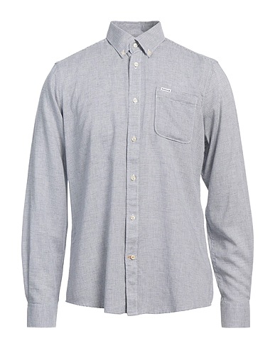 BARBOUR Checked shirt Midnight blue 70% Lyocell, 30% Linen