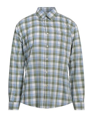 BARBOUR Checked shirt Sage green 100% Cotton