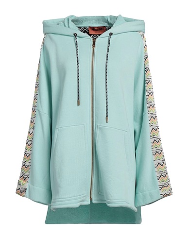 MISSONI Hooded sweatshirt Light green 98% Cotton, 1% Polyamide, 1% Polyester, Viscose