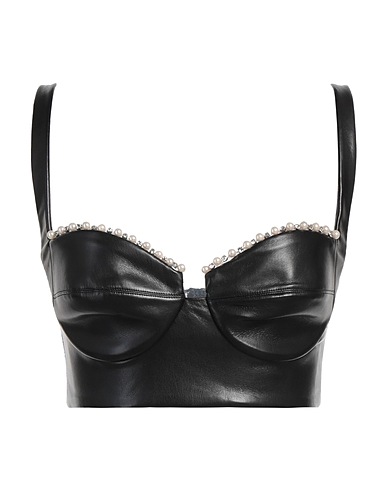 ELISABETTA FRANCHI Top Nero 100% Poliestere, Spalmato poliuretano