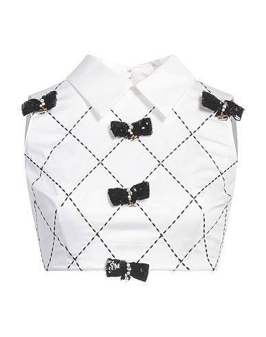 ELISABETTA FRANCHI Top Bianco 98% Cotone, 2% Elastan