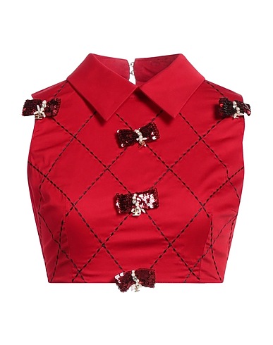 ELISABETTA FRANCHI Top Red 98% Cotton, 2% Elastane