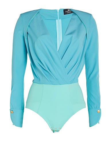 ELISABETTA FRANCHI TOPS & TEES Azure 88% Polyester, 12% Elastane, Polyamide