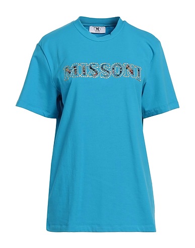 M MISSONI T-shirt Azure 94% Cotton, 6% Elastane