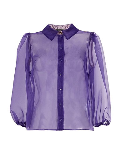 ELISABETTA FRANCHI Solid color shirts & blouses Purple 100% Polyester