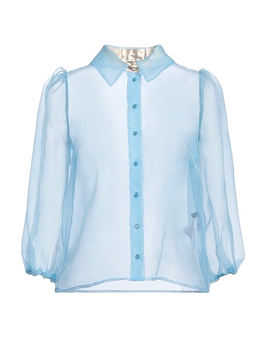 ELISABETTA FRANCHI Solid colour shirts & blouses Light blue 100% Polyester